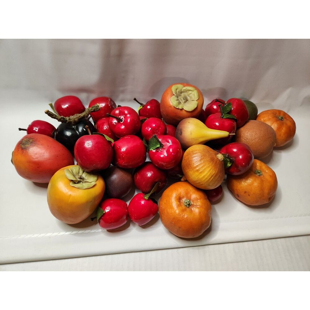 Faux Fruit and Vegetable Lot Red Apples Onion Decorative Bowl Filler